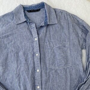 Zara Basic Collection striped button down shirt
